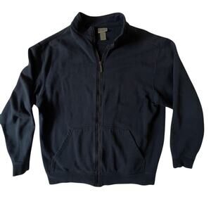 L.L.Bean Full Zip Sweatshirt Jacket Men’s XL Reg Navy Blue Cotton Blend